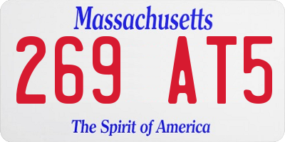 MA license plate 269AT5