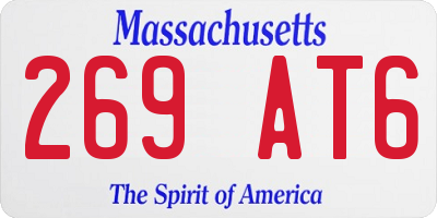 MA license plate 269AT6
