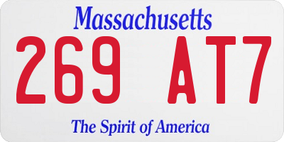 MA license plate 269AT7