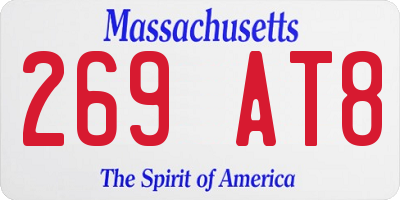 MA license plate 269AT8