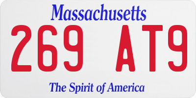MA license plate 269AT9