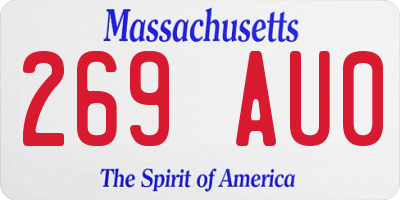 MA license plate 269AU0