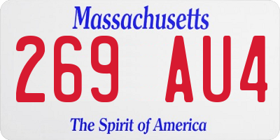 MA license plate 269AU4