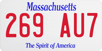 MA license plate 269AU7