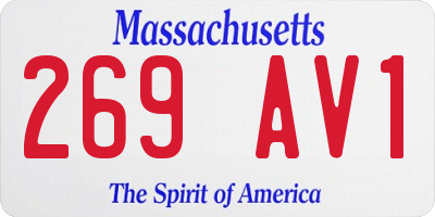 MA license plate 269AV1