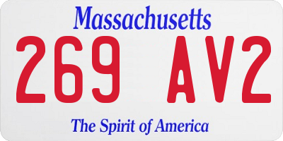 MA license plate 269AV2