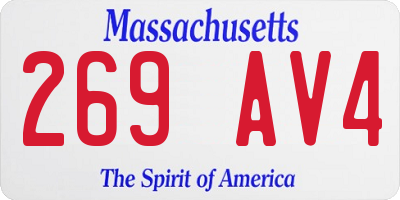 MA license plate 269AV4