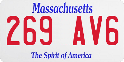 MA license plate 269AV6