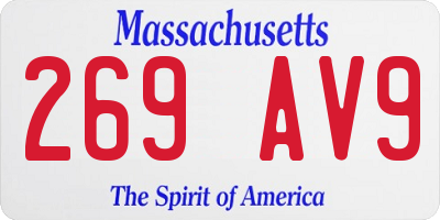 MA license plate 269AV9