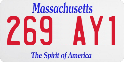 MA license plate 269AY1