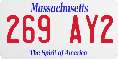 MA license plate 269AY2