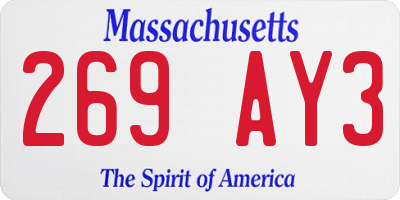 MA license plate 269AY3