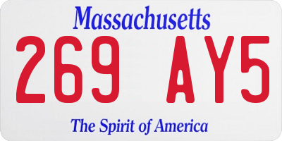 MA license plate 269AY5