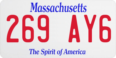 MA license plate 269AY6