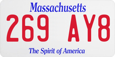 MA license plate 269AY8