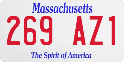 MA license plate 269AZ1