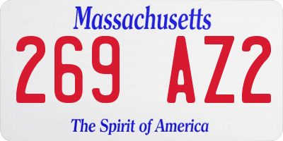 MA license plate 269AZ2