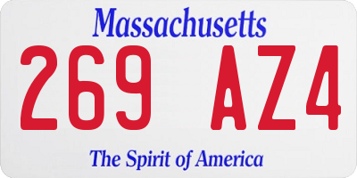 MA license plate 269AZ4