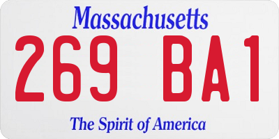 MA license plate 269BA1