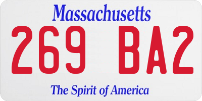 MA license plate 269BA2