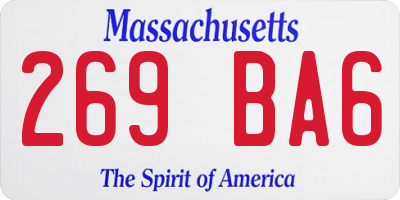 MA license plate 269BA6
