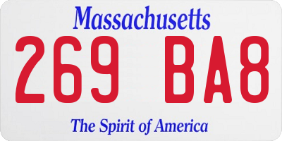MA license plate 269BA8