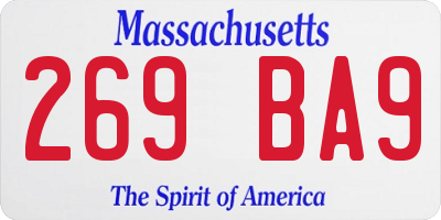 MA license plate 269BA9