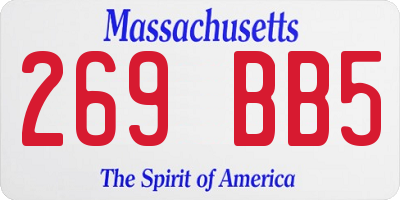 MA license plate 269BB5