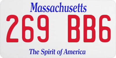 MA license plate 269BB6