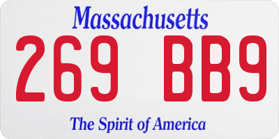 MA license plate 269BB9