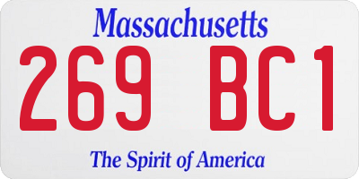 MA license plate 269BC1