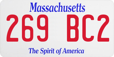 MA license plate 269BC2