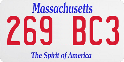 MA license plate 269BC3