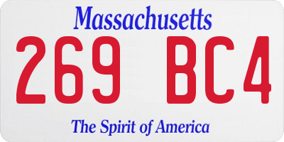 MA license plate 269BC4