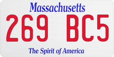 MA license plate 269BC5