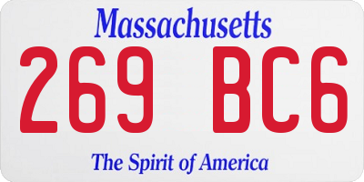 MA license plate 269BC6
