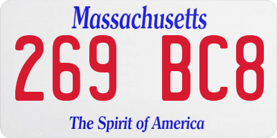 MA license plate 269BC8