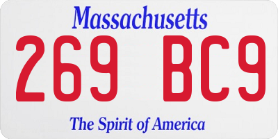 MA license plate 269BC9