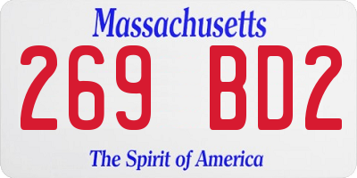 MA license plate 269BD2