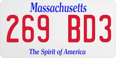 MA license plate 269BD3