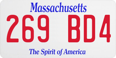 MA license plate 269BD4