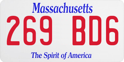 MA license plate 269BD6