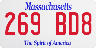 MA license plate 269BD8