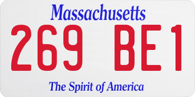 MA license plate 269BE1