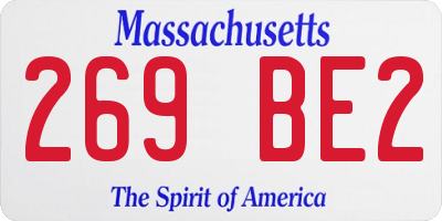MA license plate 269BE2