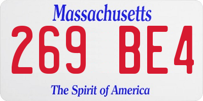 MA license plate 269BE4