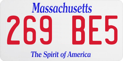 MA license plate 269BE5
