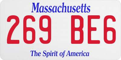 MA license plate 269BE6