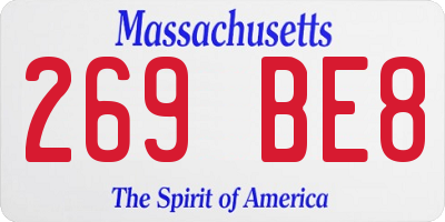 MA license plate 269BE8