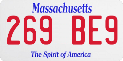MA license plate 269BE9